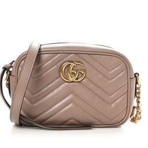 Gucci Matelasse Mini Marmont Crossbody Bag Dusty Pink. 💖